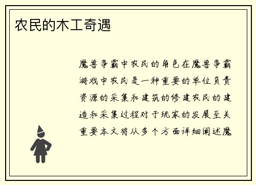 农民的木工奇遇